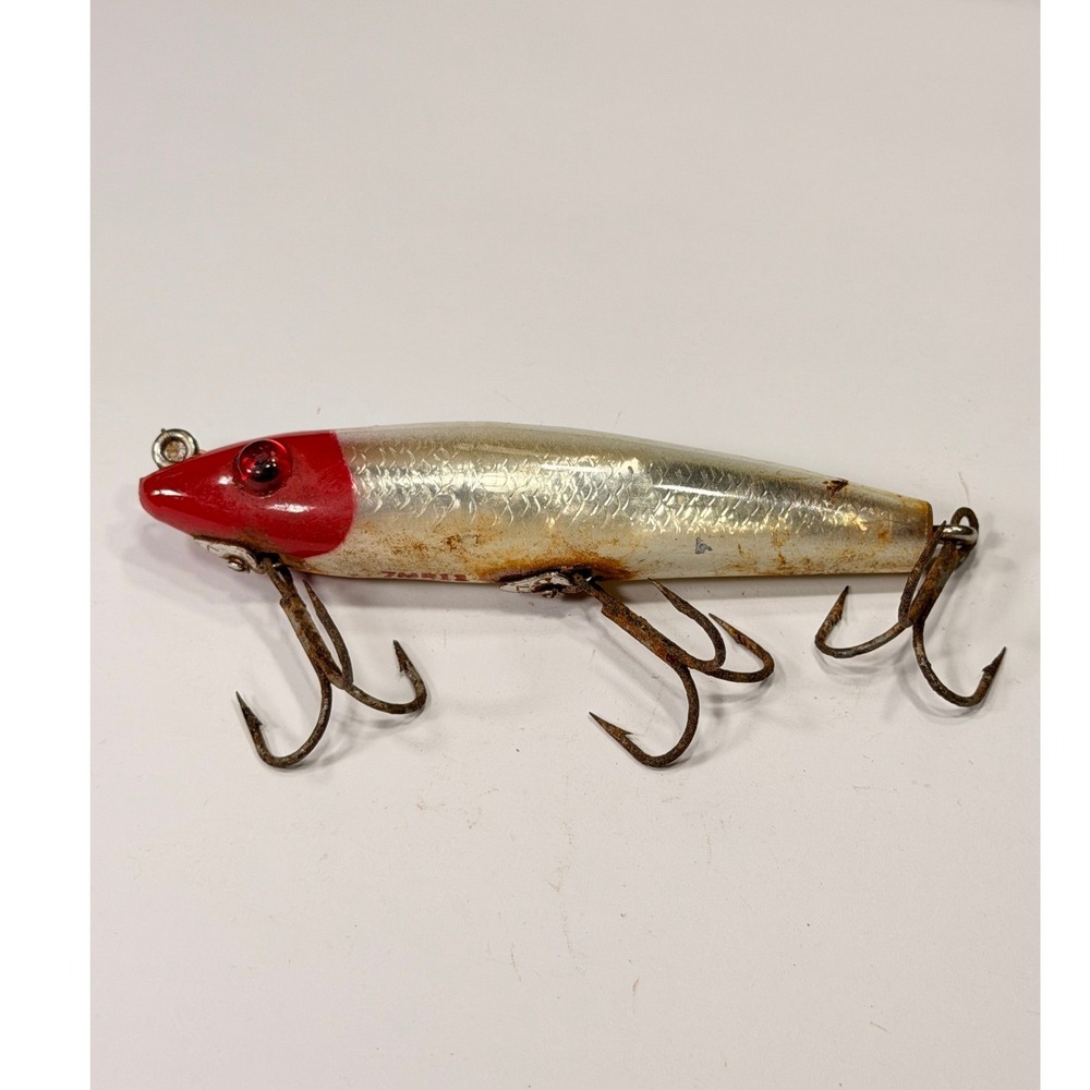 MirroLure 7MR11 Vintage Twitchbait Fishing Lure Red Head White Floater 3 Treble